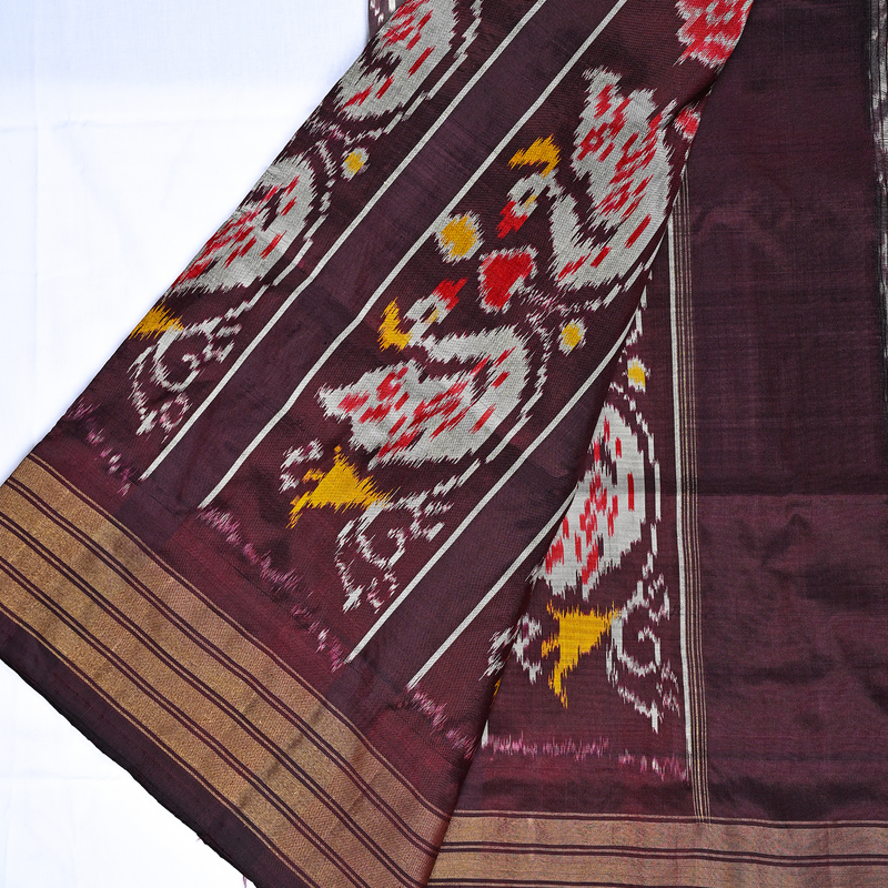 Ikat Silk Saree NB4021